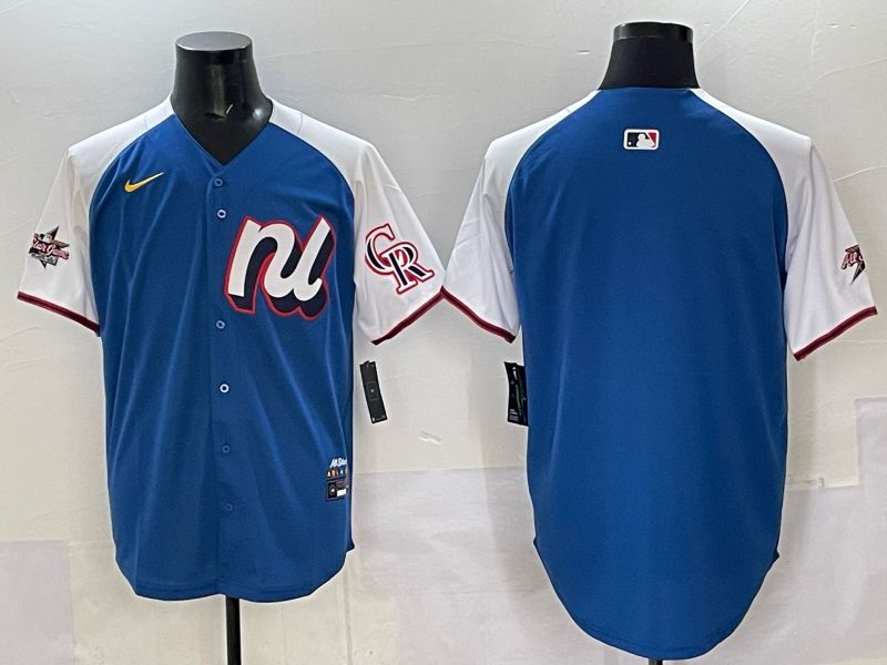 Men Colorado Rockies Blank Blue white All star 2025 Nike MLB Jersey style 01->colorado rockies->MLB Jersey